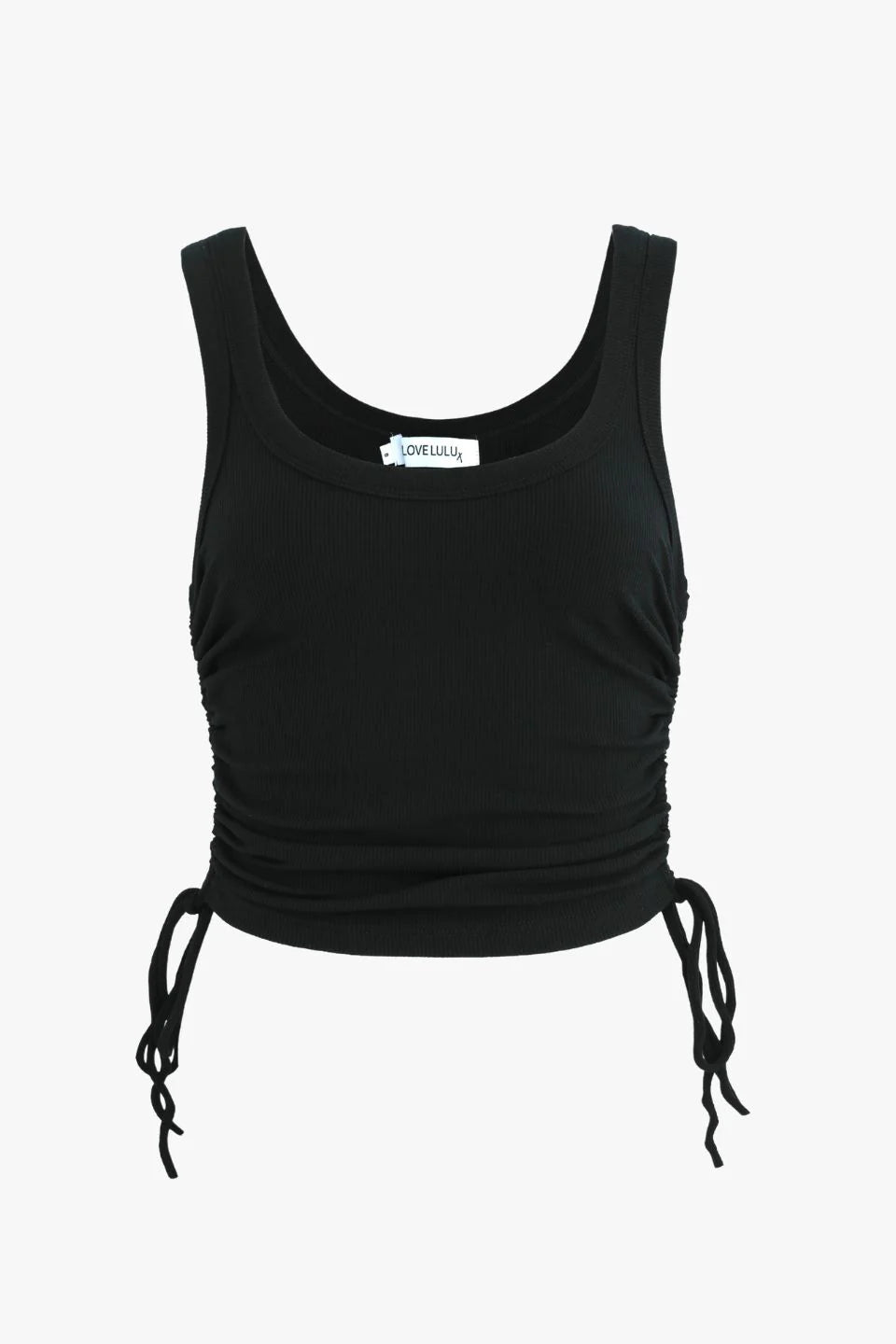 Love Lulu - Gimme Rib Drawstring Tank - Black Womens Love Lulu