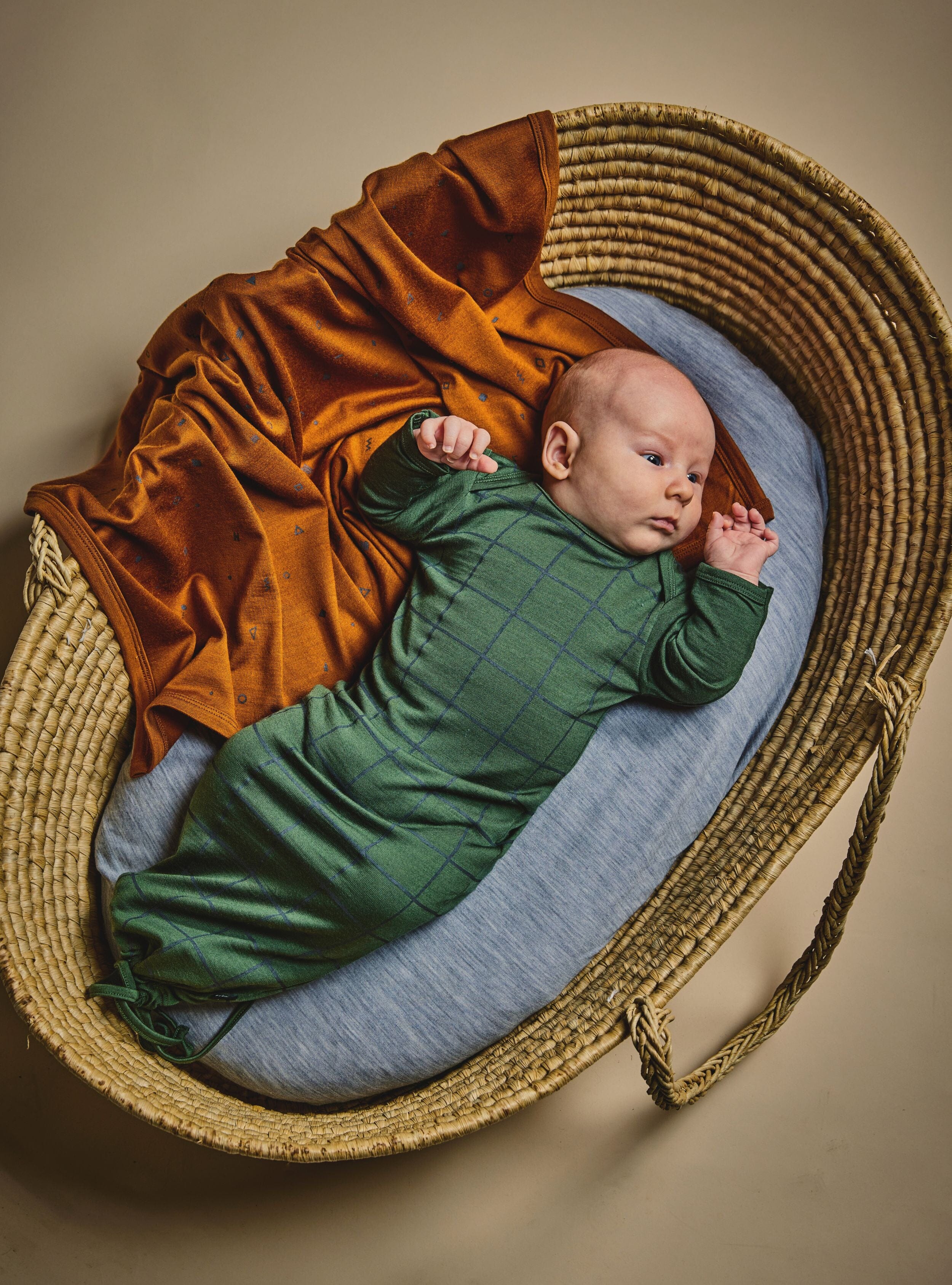 Little Flock of Horrors - Swaddle Blanket - Rust Elements Baby Little Flock of Horrors