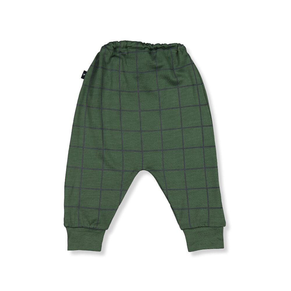 Little Flock of Horrors - Asher Dropcrotch Pants - Forest Check Baby Little Flock of Horrors