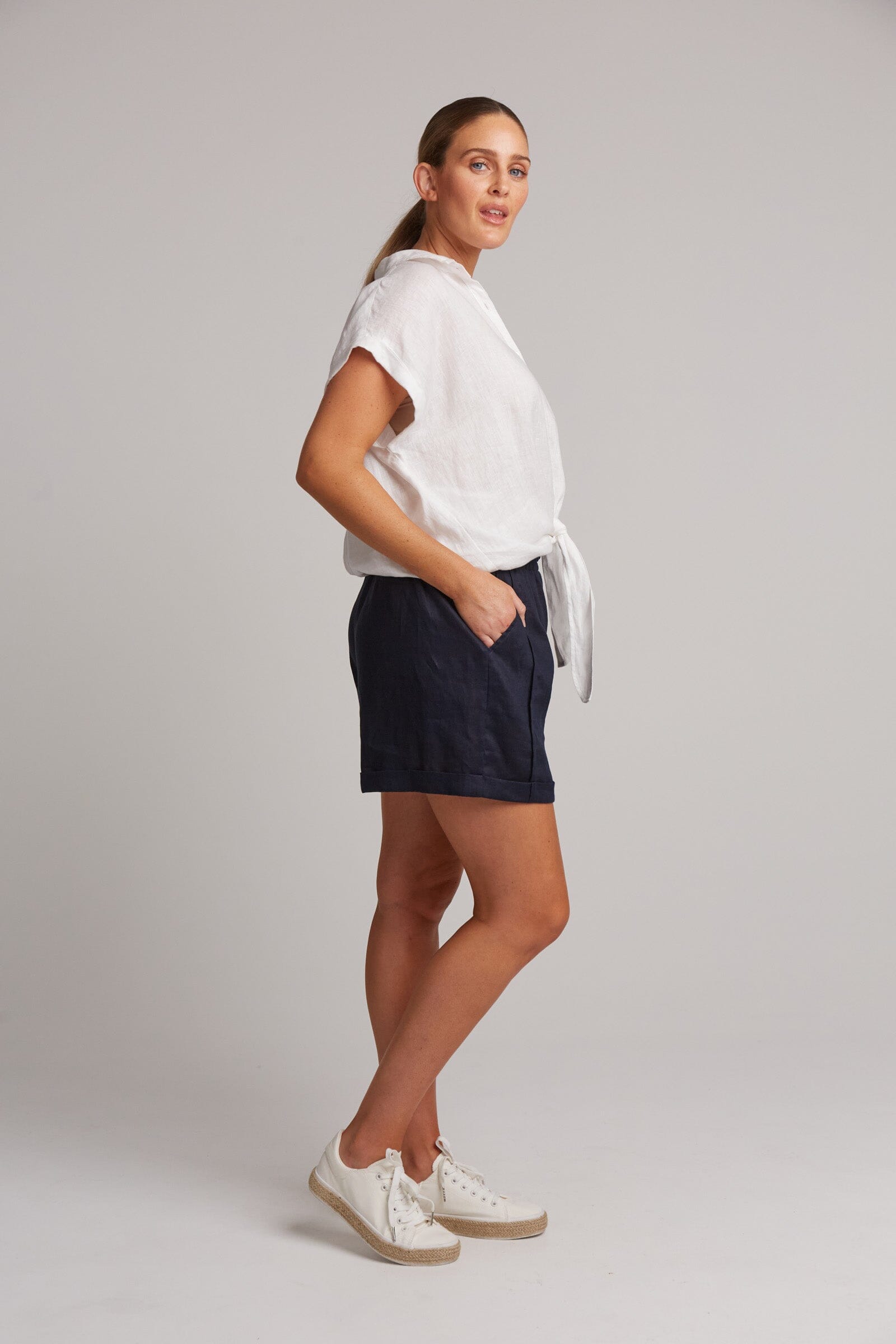 eb&ive | Studio Tie Shirt - Salt Womens eb&ive