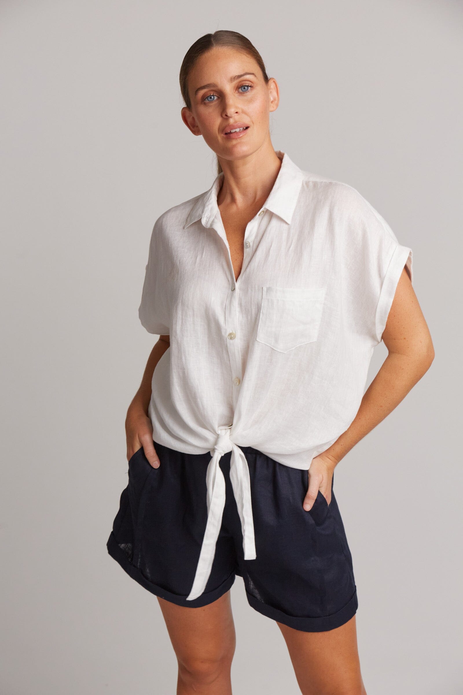 eb&ive | Studio Tie Shirt - Salt Womens eb&ive