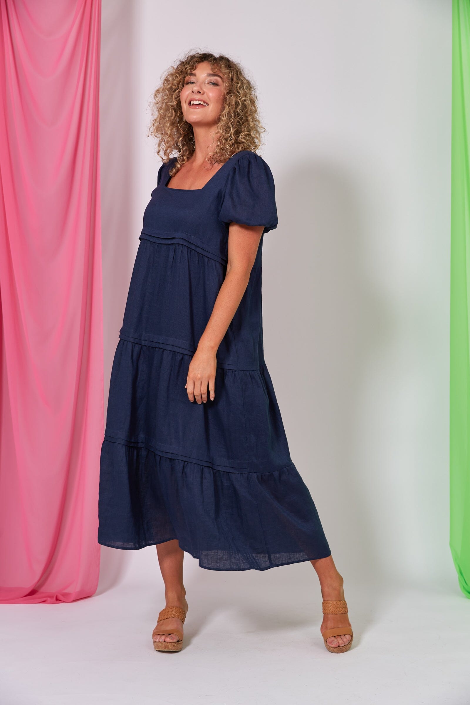 eb&ive - La Vie Pintuck Maxi Dress - Sapphire Womens eb&ive