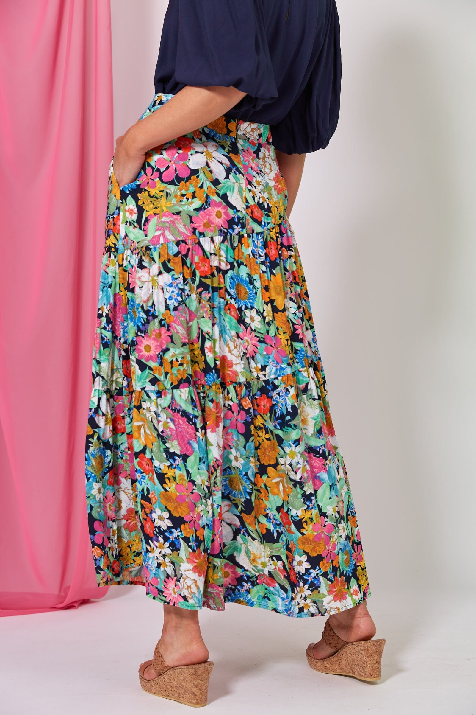 eb&ive - Esprit Maxi Skirt - Navy Flourish Womens eb&ive