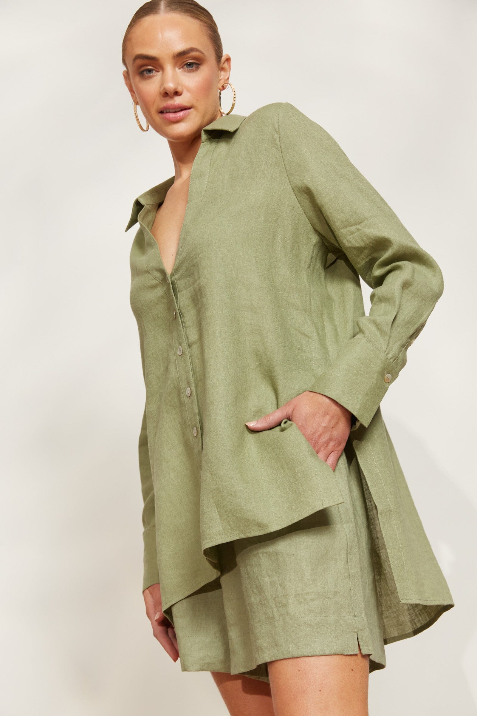 eb&ive | Sojourn Shirt - Aloe Womens eb&ive