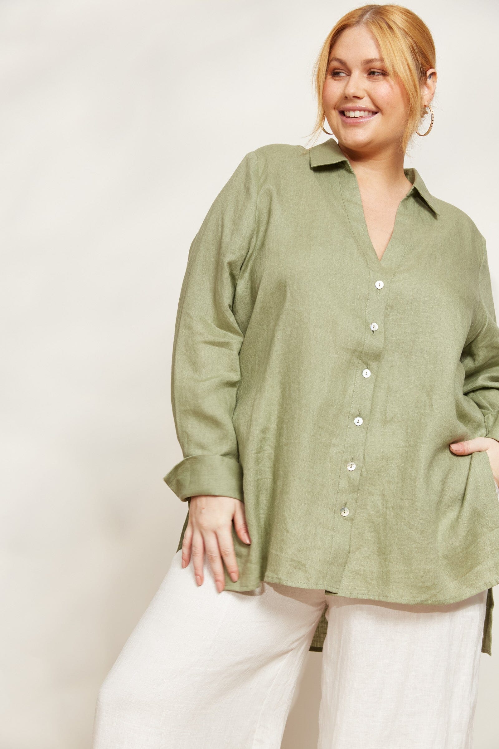 eb&ive | Sojourn Shirt - Aloe Womens eb&ive