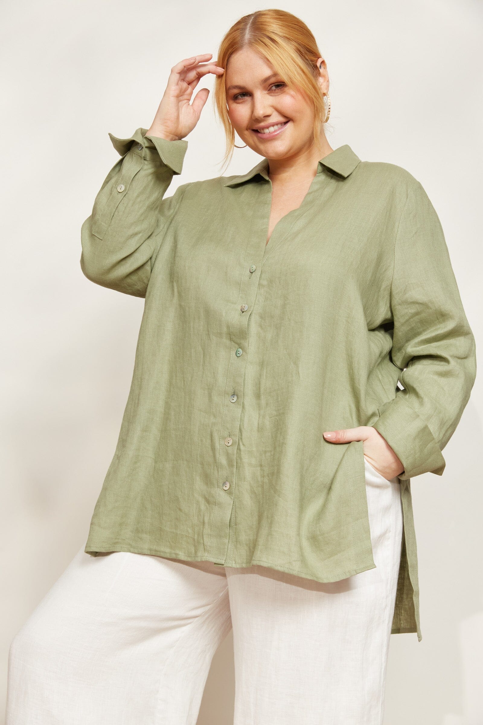 eb&ive | Sojourn Shirt - Aloe Womens eb&ive