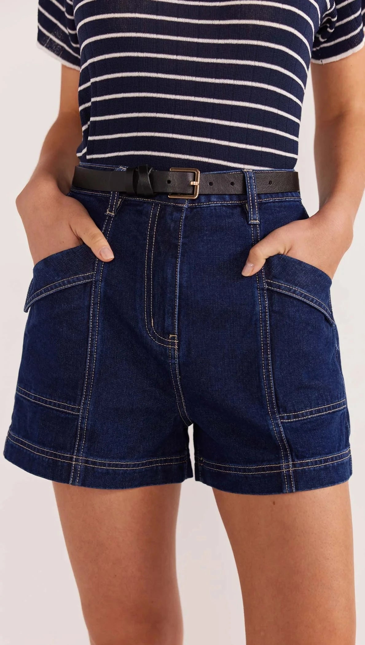 STAPLE THE LABEL - Luca Denim Shorts - Indigo Womens STAPLE THE LABEL