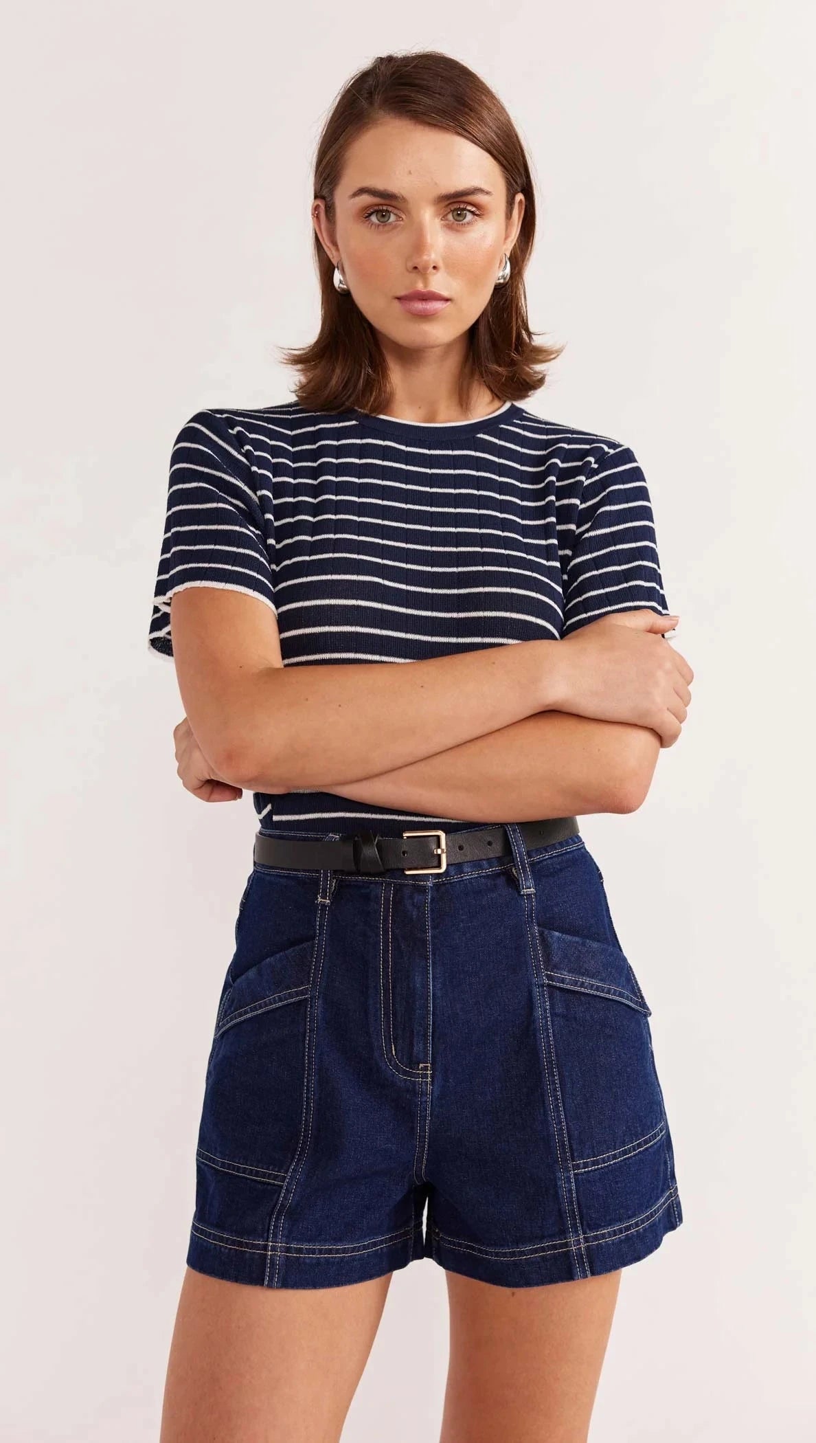 STAPLE THE LABEL - Luca Denim Shorts - Indigo Womens STAPLE THE LABEL