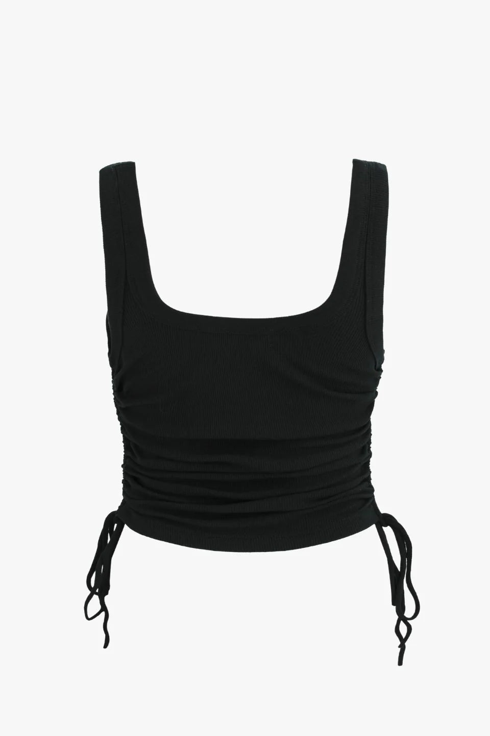 Love Lulu - Gimme Rib Drawstring Tank - Black Womens Love Lulu