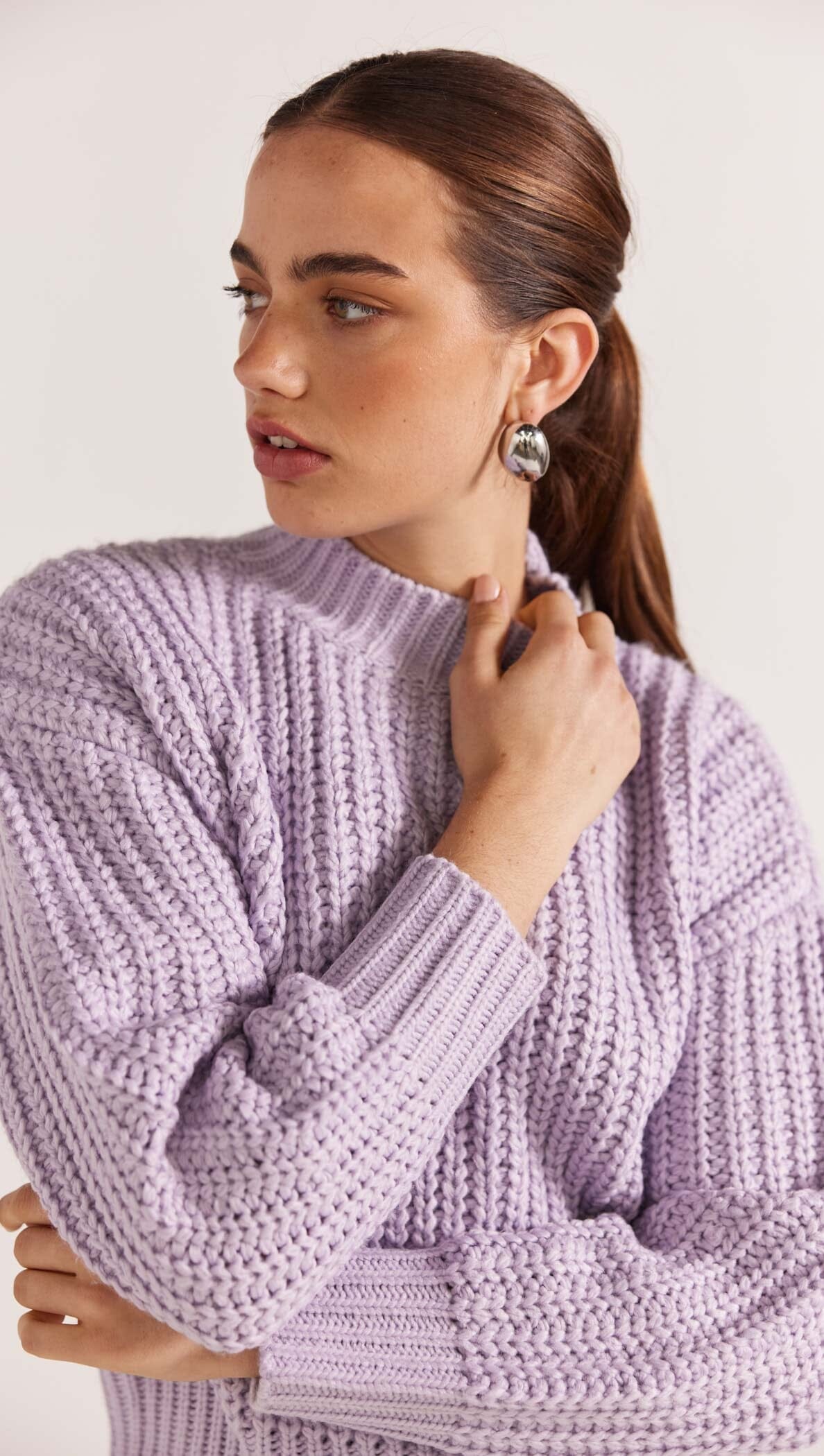 STAPLE THE LABEL - MYLES JUMPER - Lilac Womens STAPLE THE LABEL