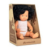 Miniland - Anatomically Correct Baby Doll - Caucasian Girl 38cm - Black Curly Hair CUTENESS Miniland Educational