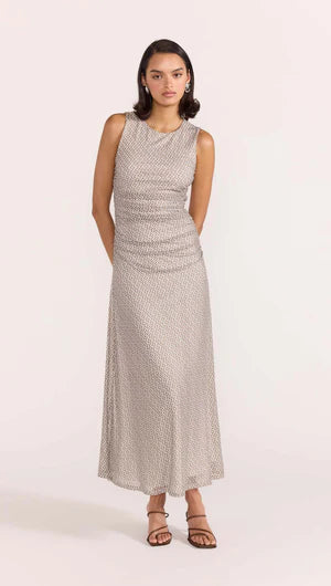 STAPLE THE LABEL - Noa Mesh Maxi Dress - Geo Womens STAPLE THE LABEL