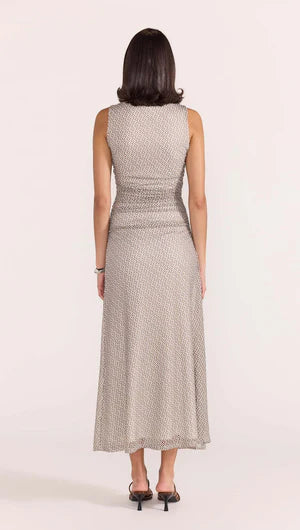 STAPLE THE LABEL - Noa Mesh Maxi Dress - Geo Womens STAPLE THE LABEL