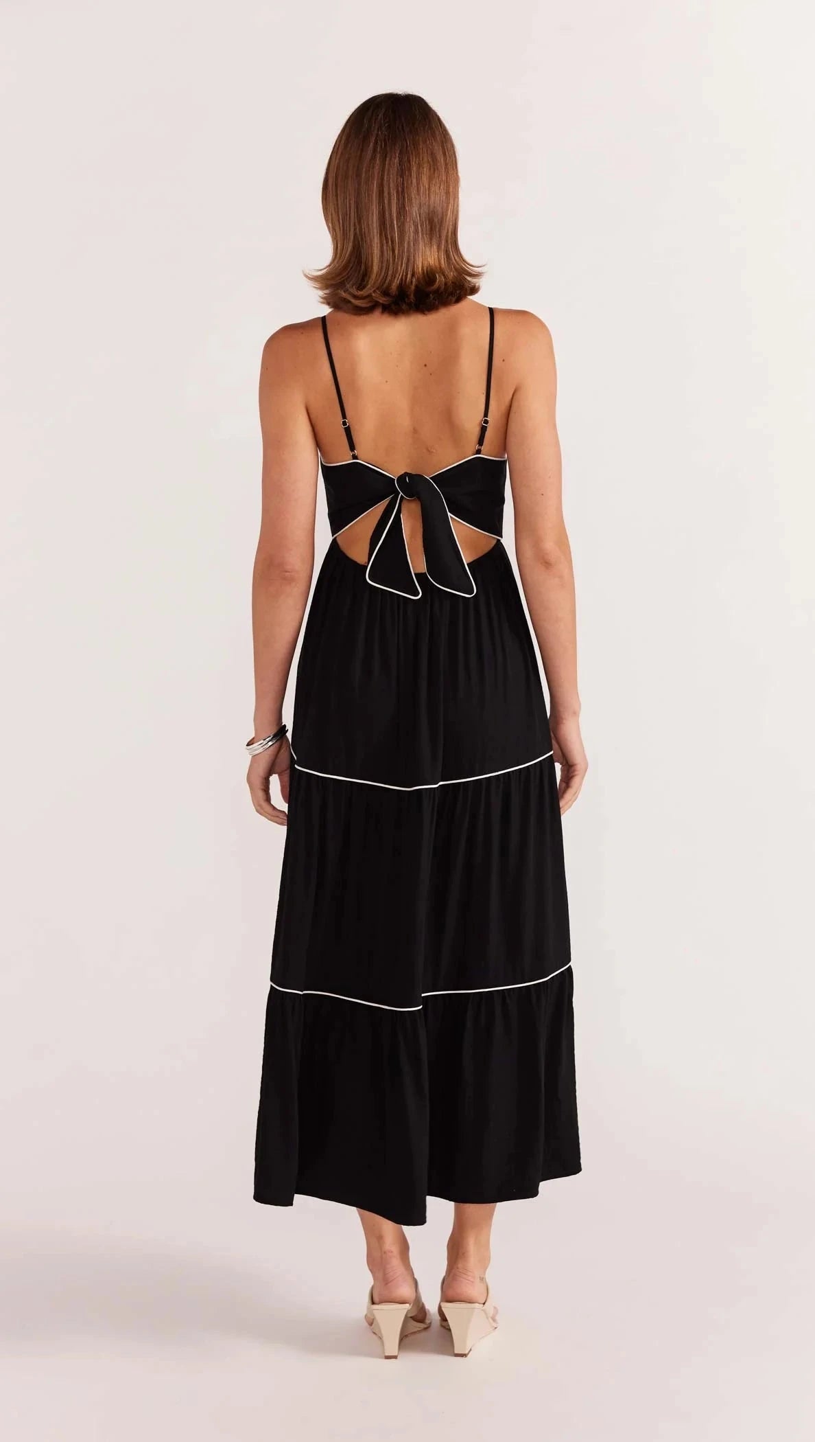 STAPLE THE LABEL - ALEXE TIE BACK SUNDRESS - Black/White Womens STAPLE THE LABEL