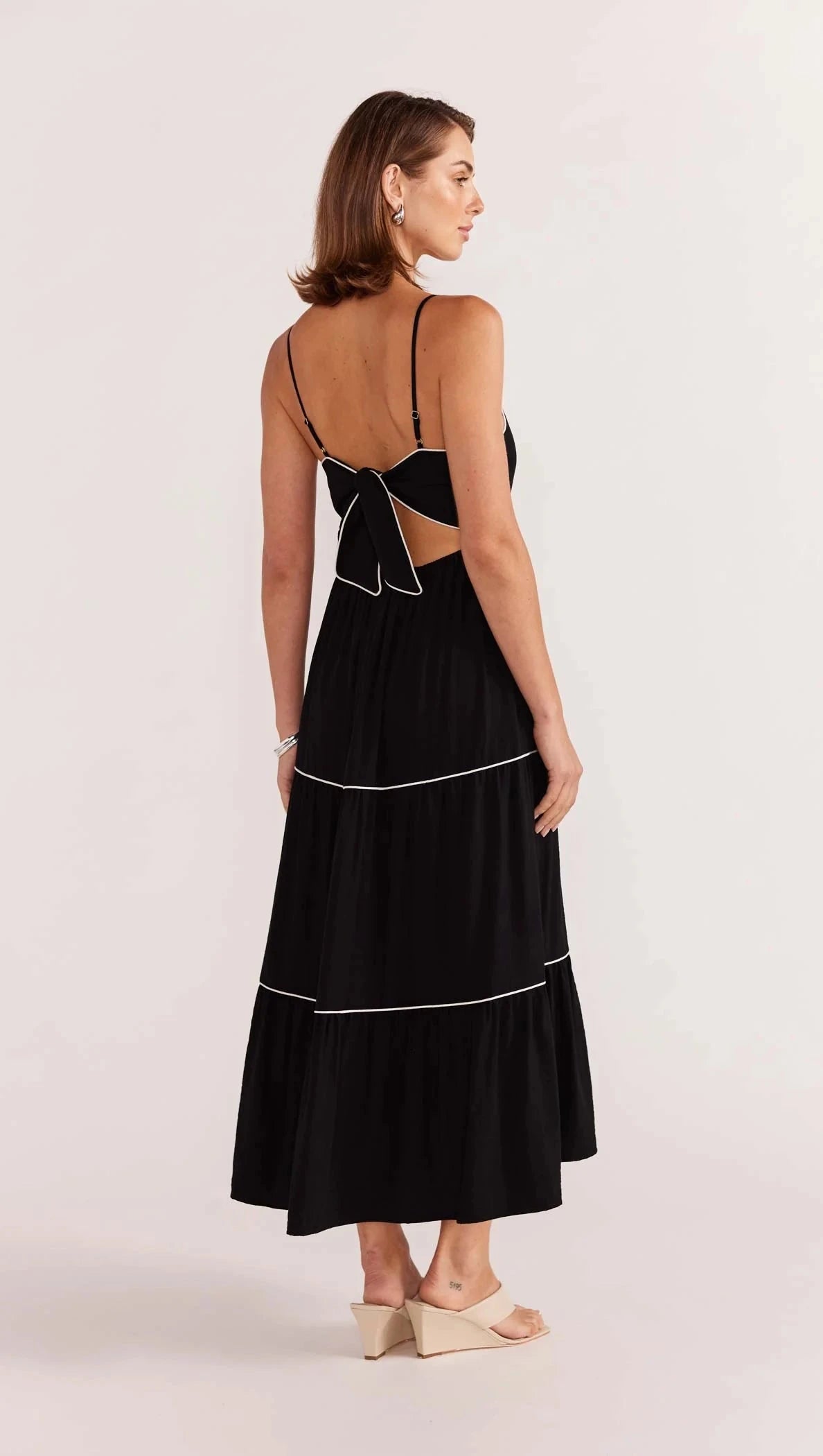 STAPLE THE LABEL - ALEXE TIE BACK SUNDRESS - Black/White Womens STAPLE THE LABEL