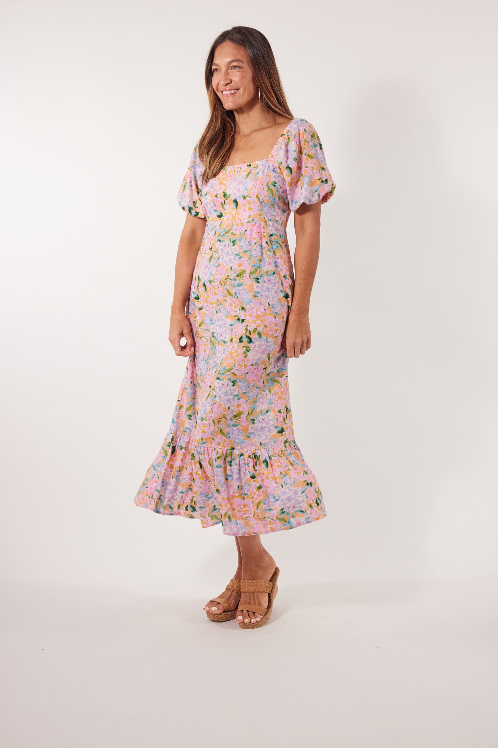 Isle of Mine - Flora Tie Dress - Sunset Hydrangea Womens isleOFmine