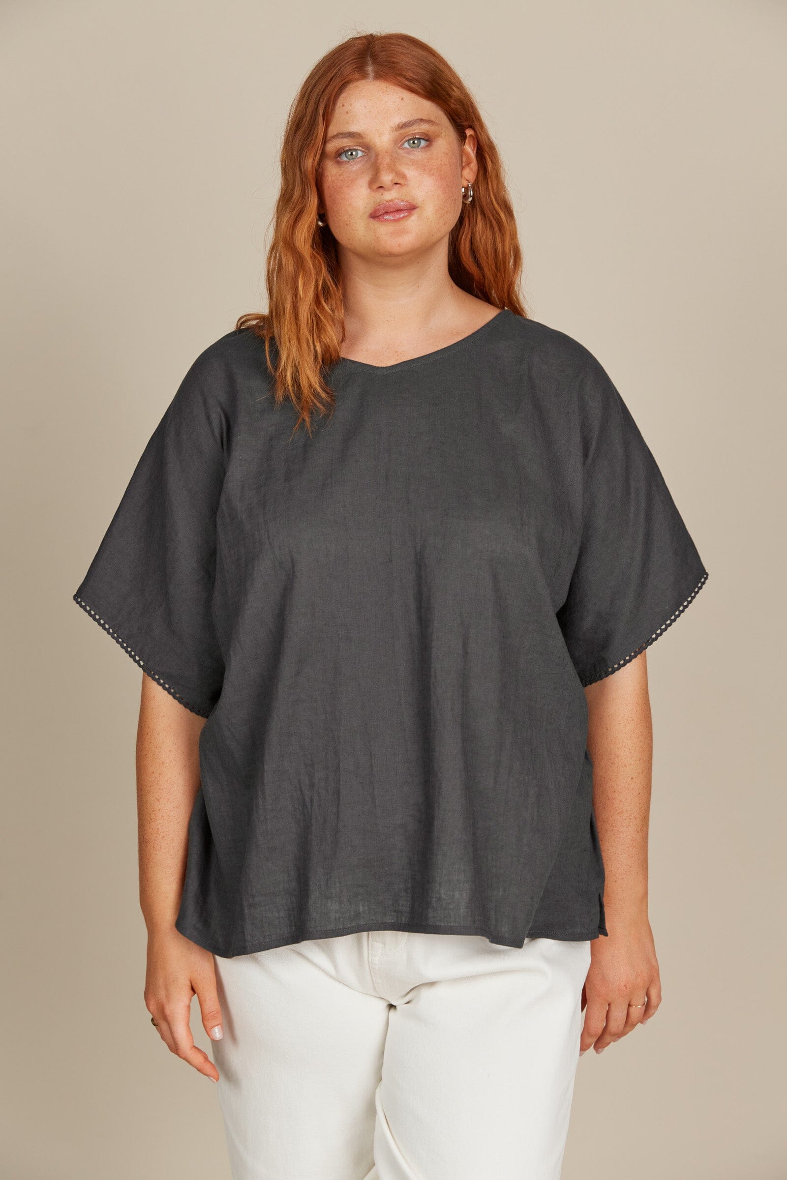 Isle of Mine - Amelie Relaxed Top - Graphite Womens isleOFmine