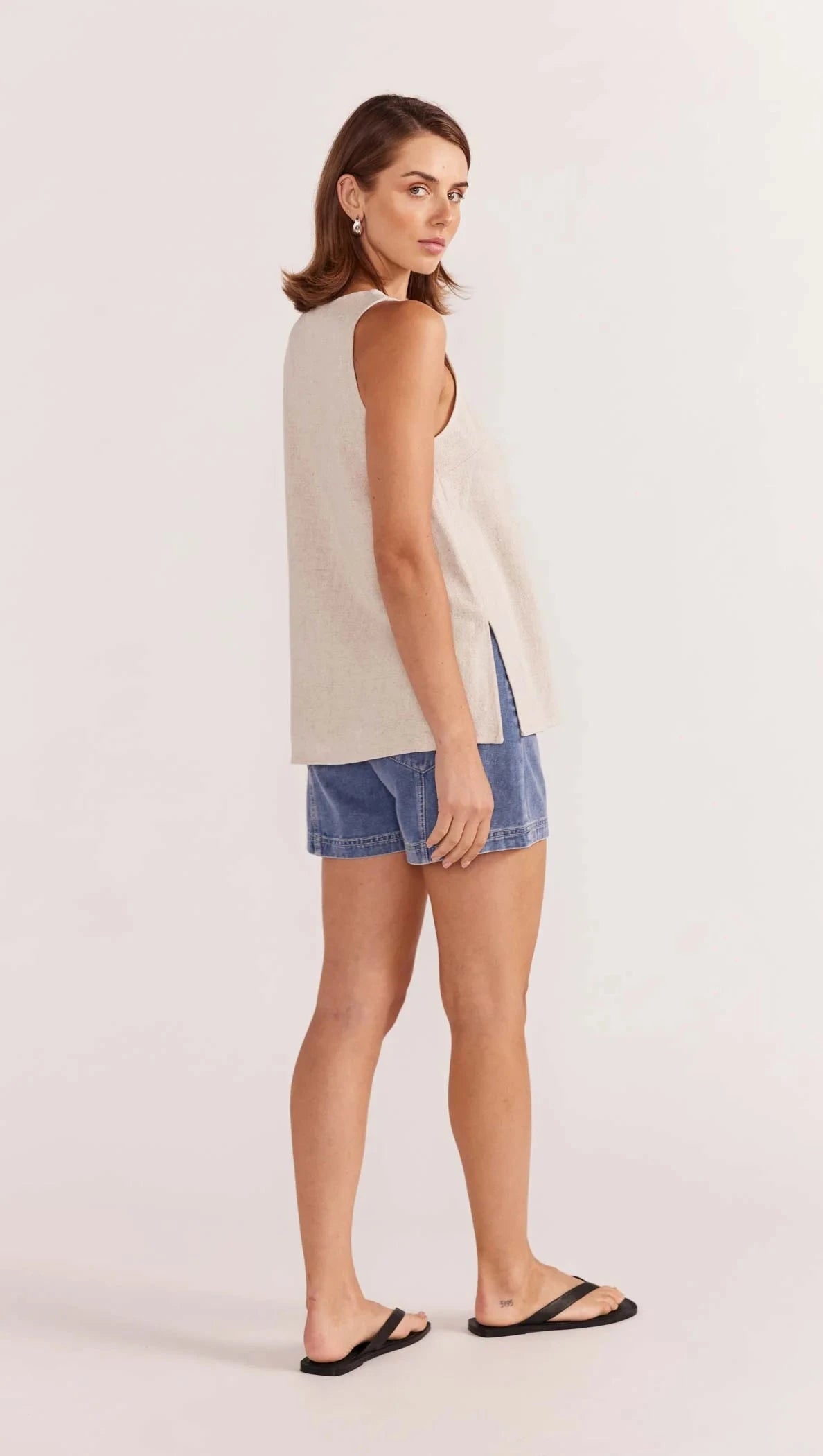 STAPLE THE LABEL - ALBA TUNIC VEST - Natural Marle Womens STAPLE THE LABEL