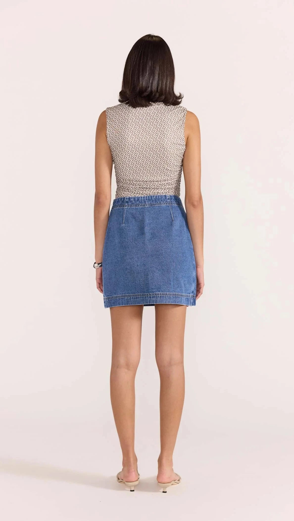 STAPLE THE LABEL - TATE DENIM WRAP SKIRT - Mid Blue Womens STAPLE THE LABEL