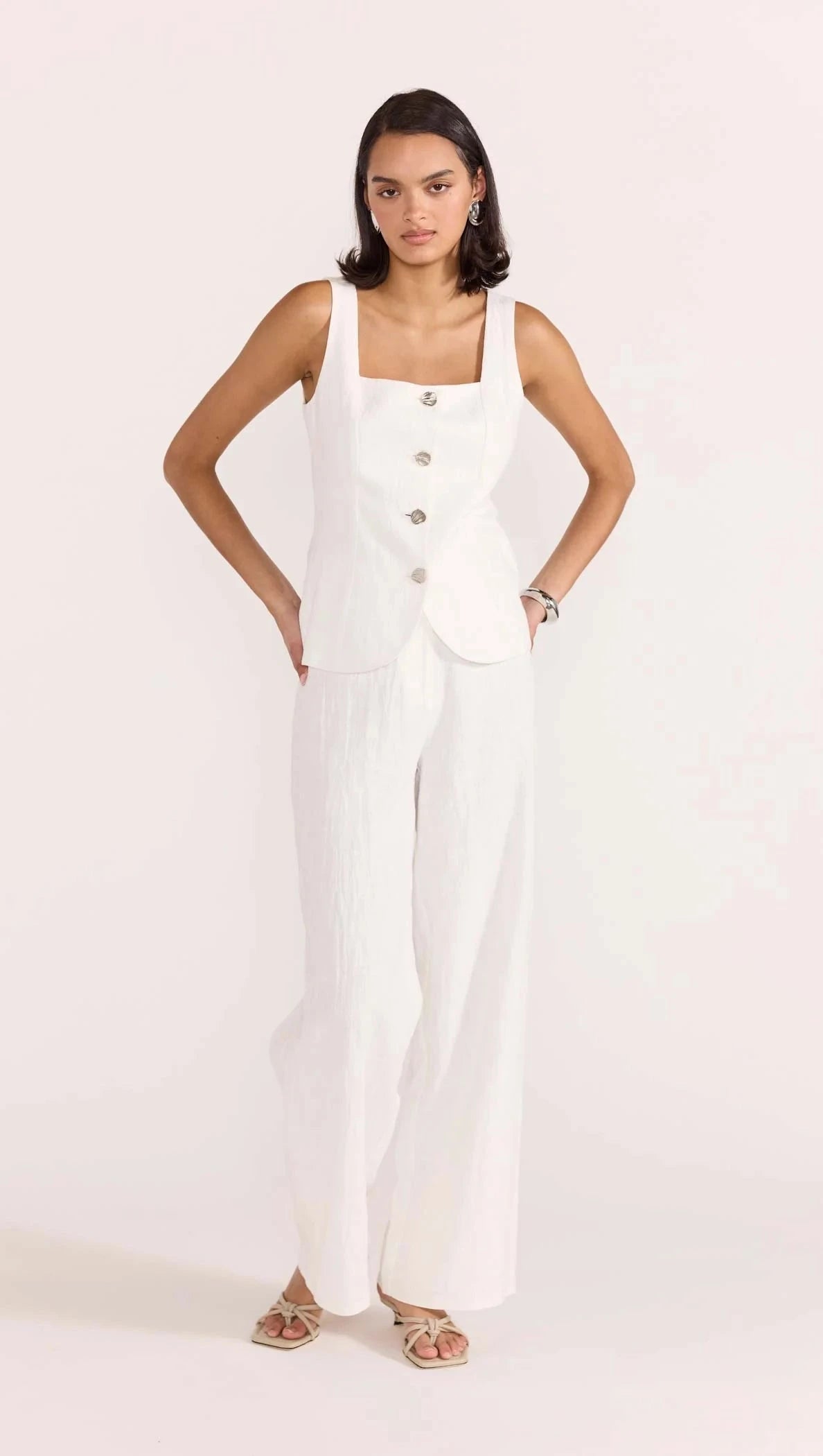 STAPLE THE LABEL - EDEN VEST - White Womens STAPLE THE LABEL