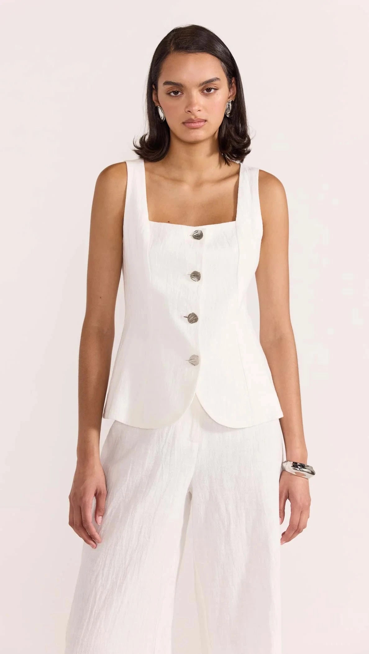 STAPLE THE LABEL - EDEN VEST - White Womens STAPLE THE LABEL