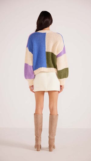 MINK PINK - LAWRENCE KNIT SWEATER - Multi Colour Block Womens MINK PINK