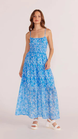 MINK PINK - Enza Maxi Dress - Blue Floral Womens MINK PINK