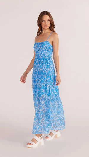 MINK PINK - Enza Maxi Dress - Blue Floral Womens MINK PINK