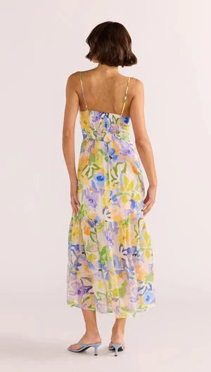 MINK PINK - Fable Tie Midi Dress - Painterly Floral Womens MINK PINK