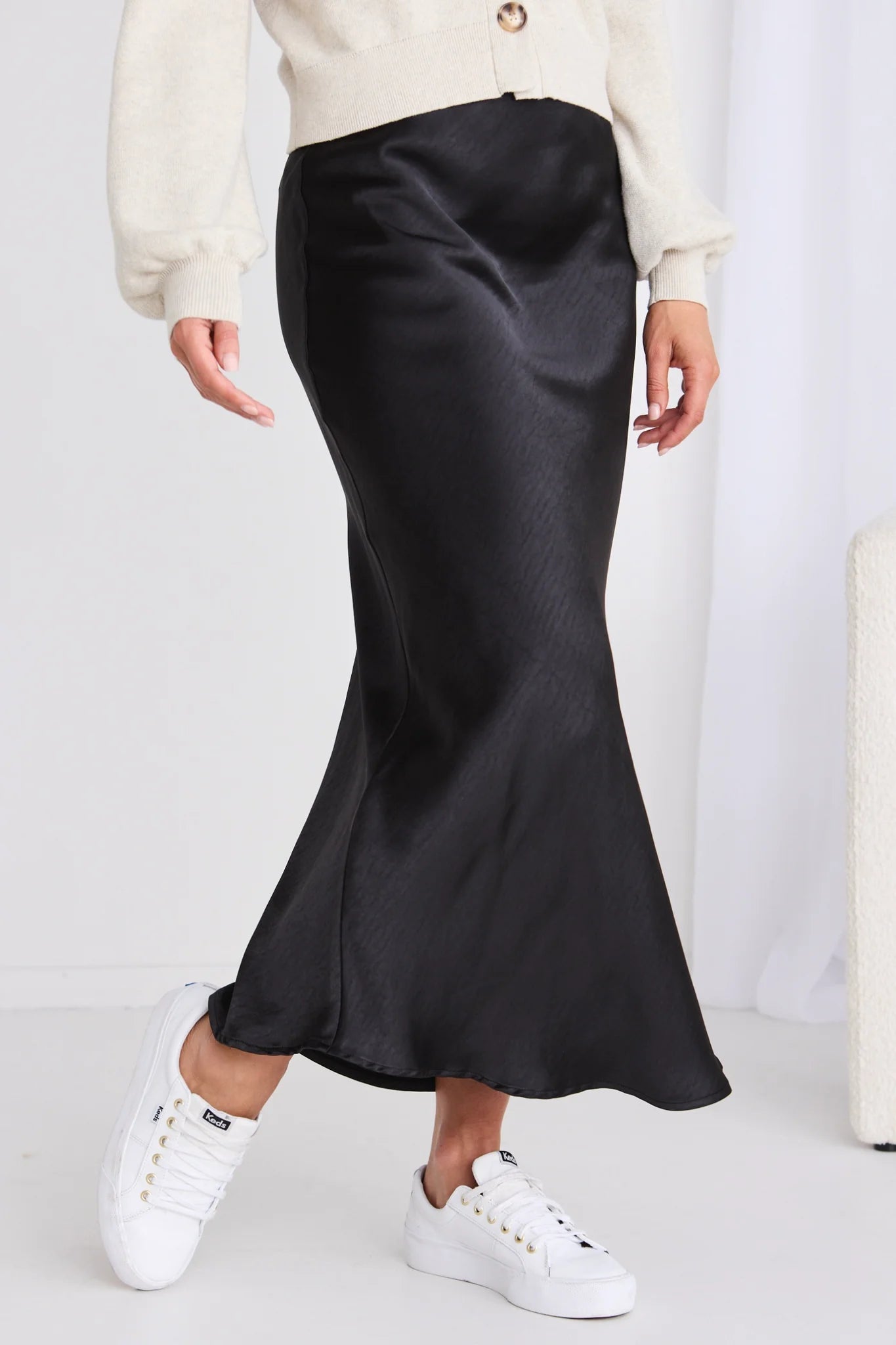 IVY + JACK - Ivy Satin Bias Midi Skirt - Black *** PRE ORDER / DUE EARLY SEP*** Womens IVY + JACK