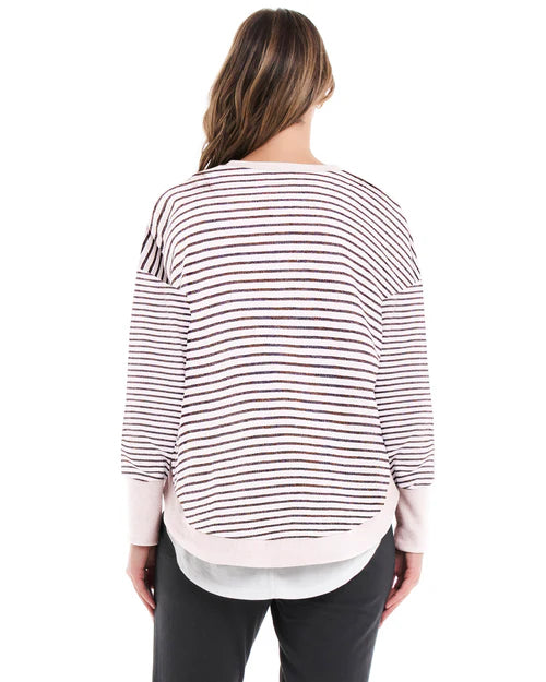 Betty Basics - Lucy French Terry Sweat - Awning Stripe Womens Betty Basics