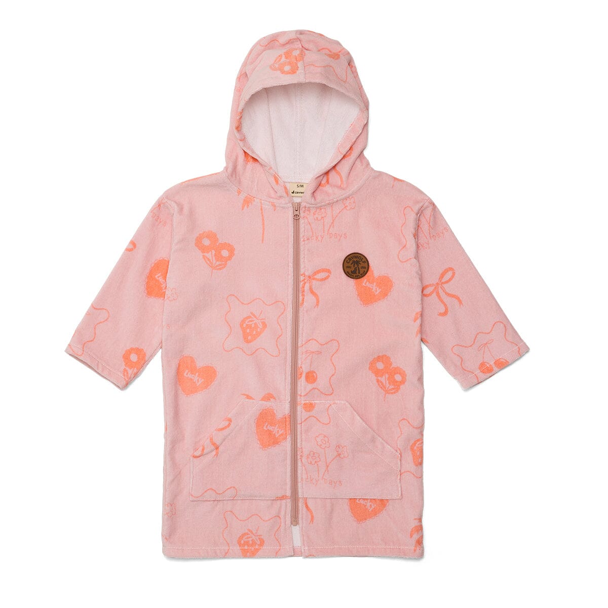Crywolf - EVERYWHERE ZIP-UP TOWEL - Pink Girls Crywolf