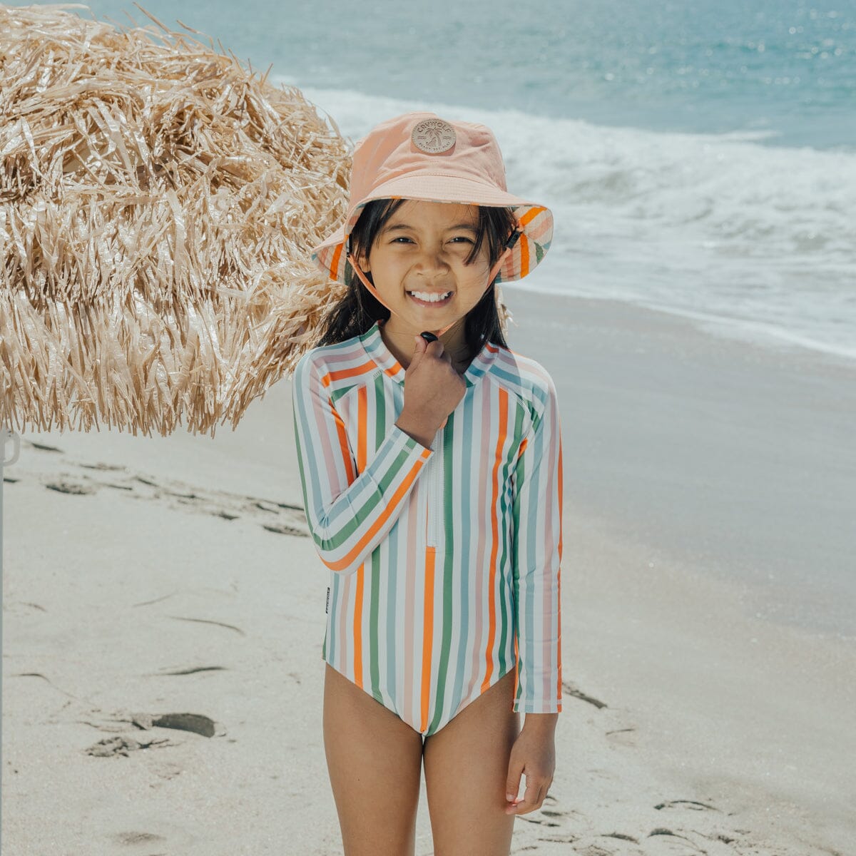 Crywolf - LONG SLEEVE SWIMSUIT - Summer Stripe Girls Crywolf