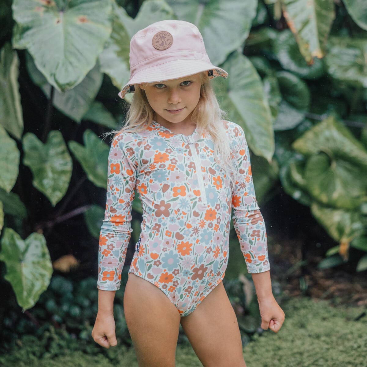 Crywolf - LONG SLEEVE SWIMSUIT - Flower Market Girls Crywolf