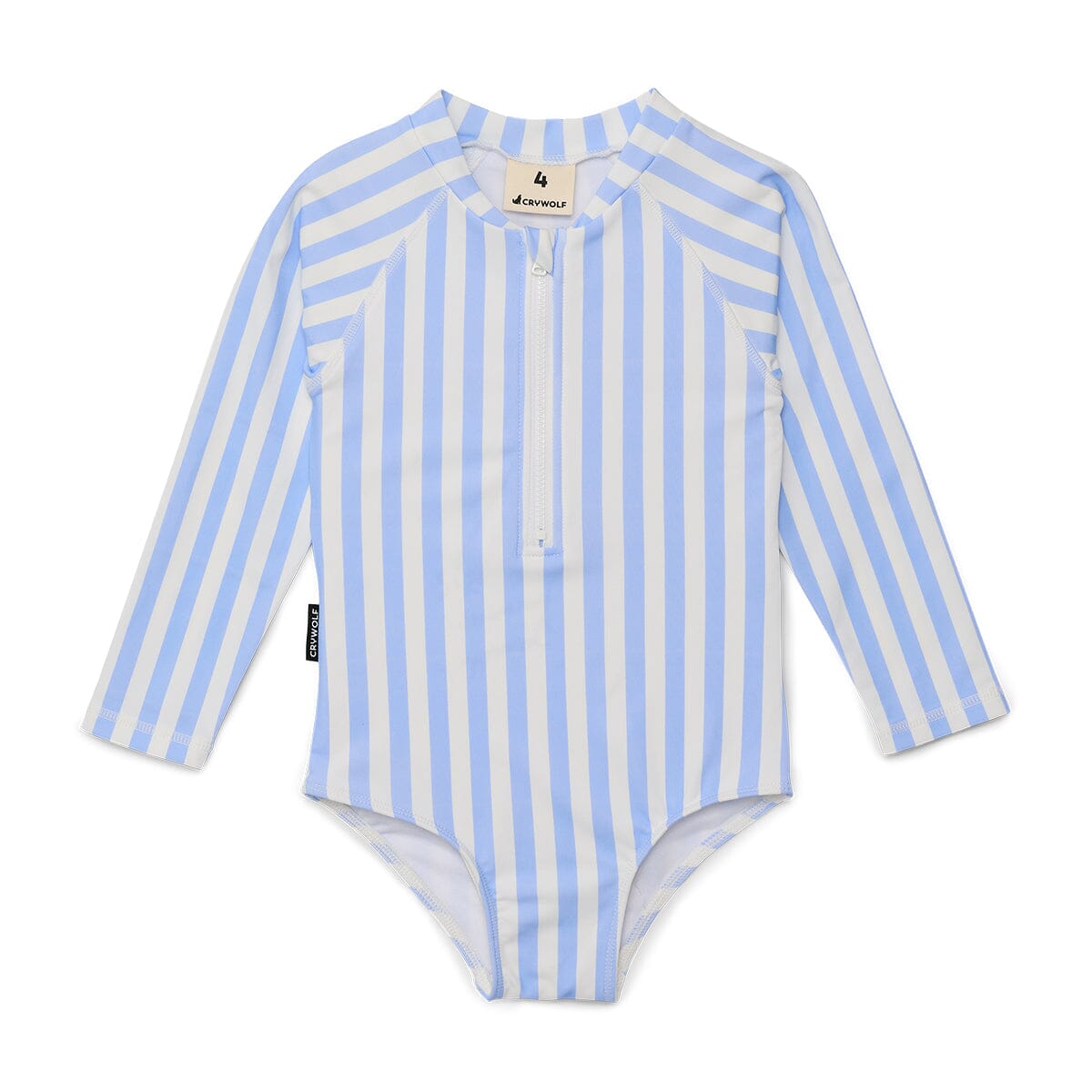 Crywolf - LONG SLEEVE SWIMSUIT - Sky Blue Stripe Girls Crywolf