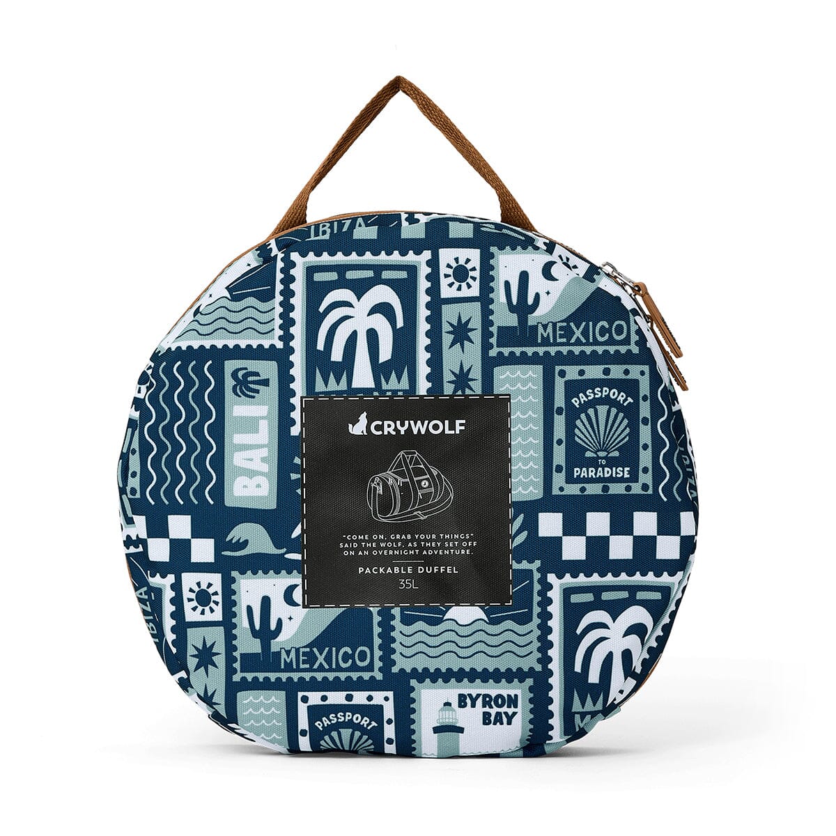 Crywolf | PACKABLE DUFFEL - Blue Postcards CUTENESS Crywolf