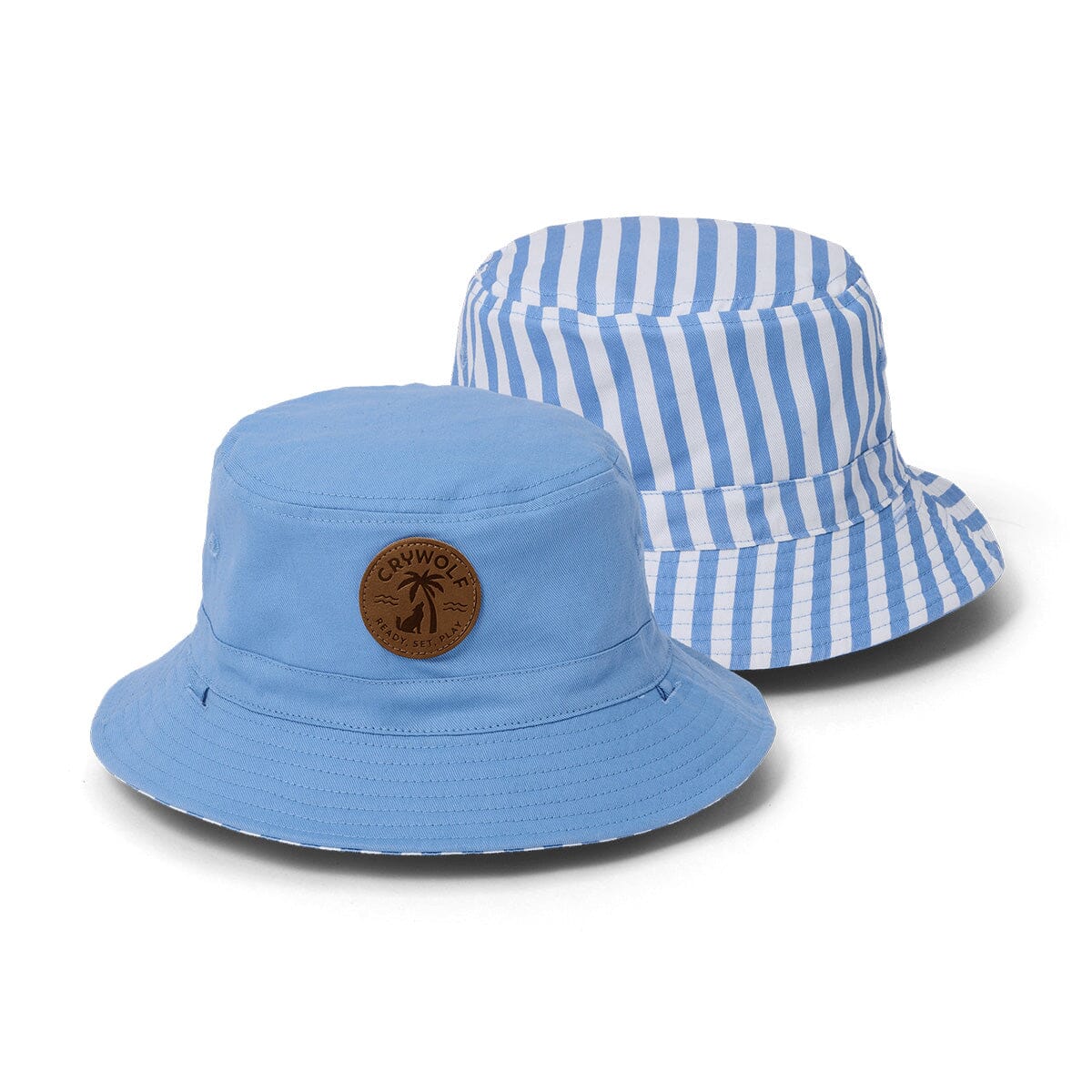 Crywolf - REVERSIBLE BUCKET HAT - Sky Blue Stripe Boys Crywolf