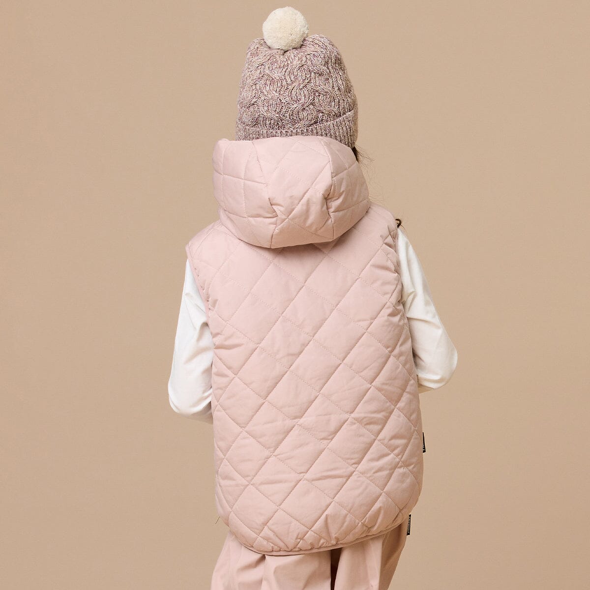 Crywolf - REVERSIBLE YETI VEST - Camel/Blush Girls Crywolf