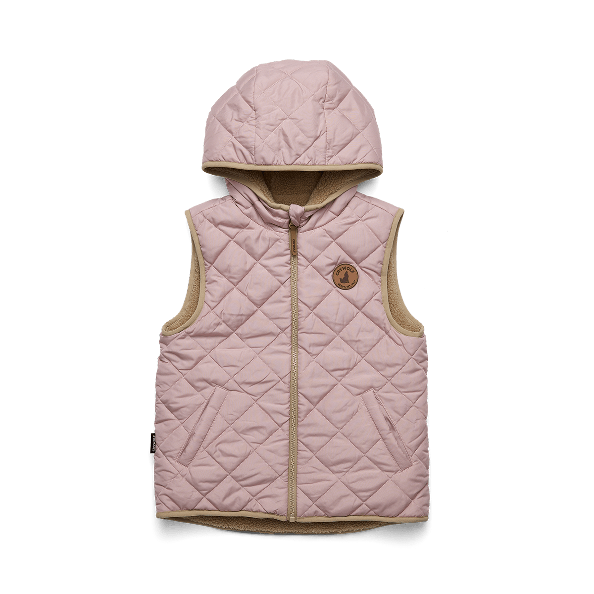 Crywolf - REVERSIBLE YETI VEST - Camel/Blush Girls Crywolf