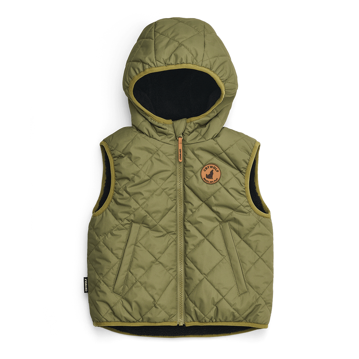 Crywolf - REVERSIBLE YETI VEST - Fern/Black Boys Crywolf