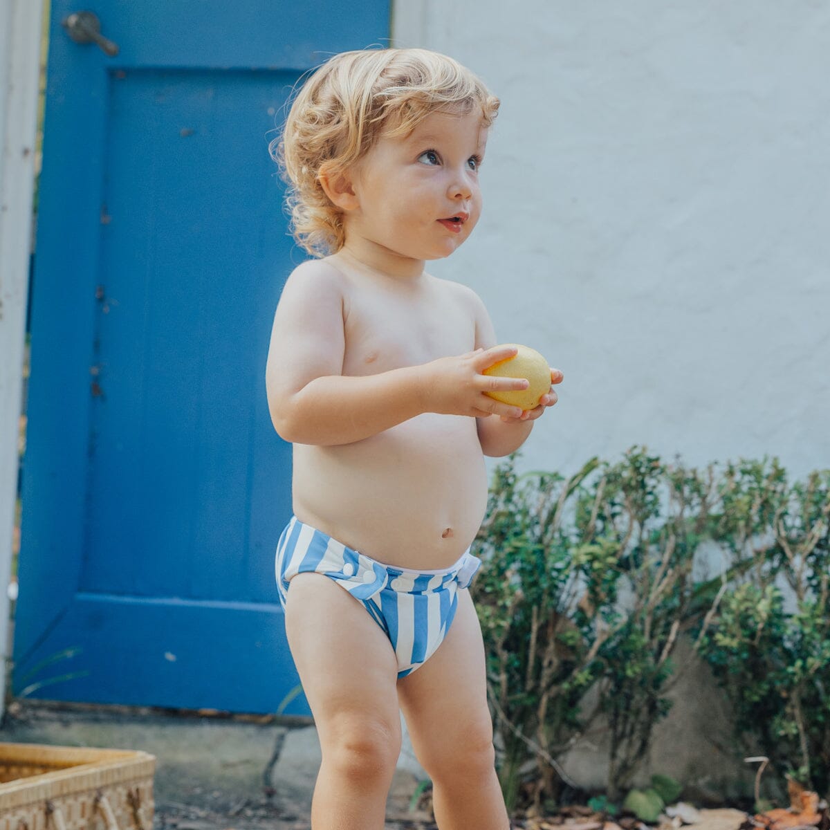 Crywolf - REUSABLE SWIM NAPPY - Deep Blue Stripe Boys Crywolf