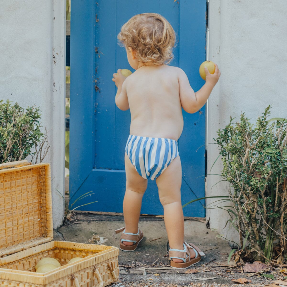 Crywolf - REUSABLE SWIM NAPPY - Deep Blue Stripe Boys Crywolf
