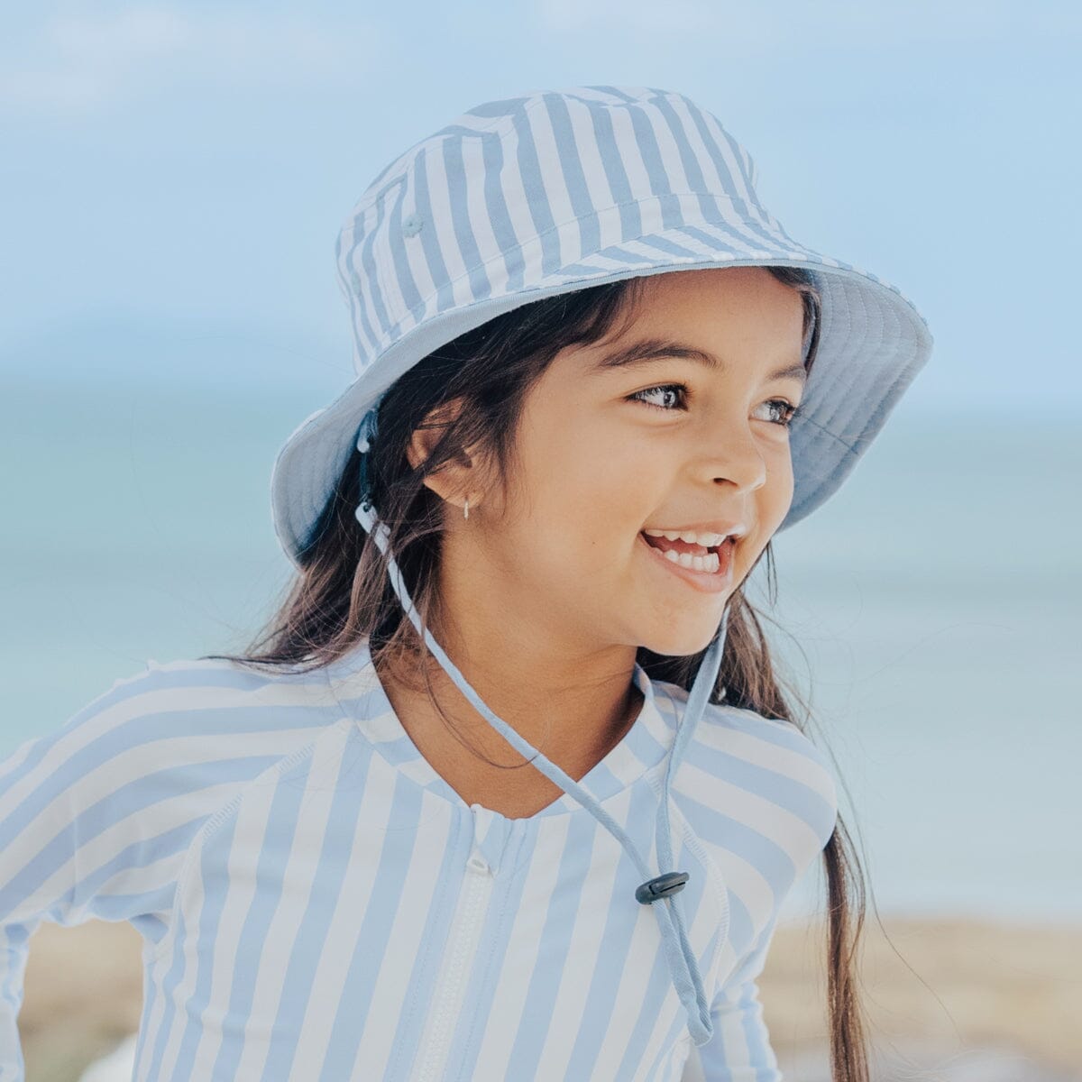 Crywolf - REVERSIBLE BUCKET HAT - Sky Blue Stripe Boys Crywolf
