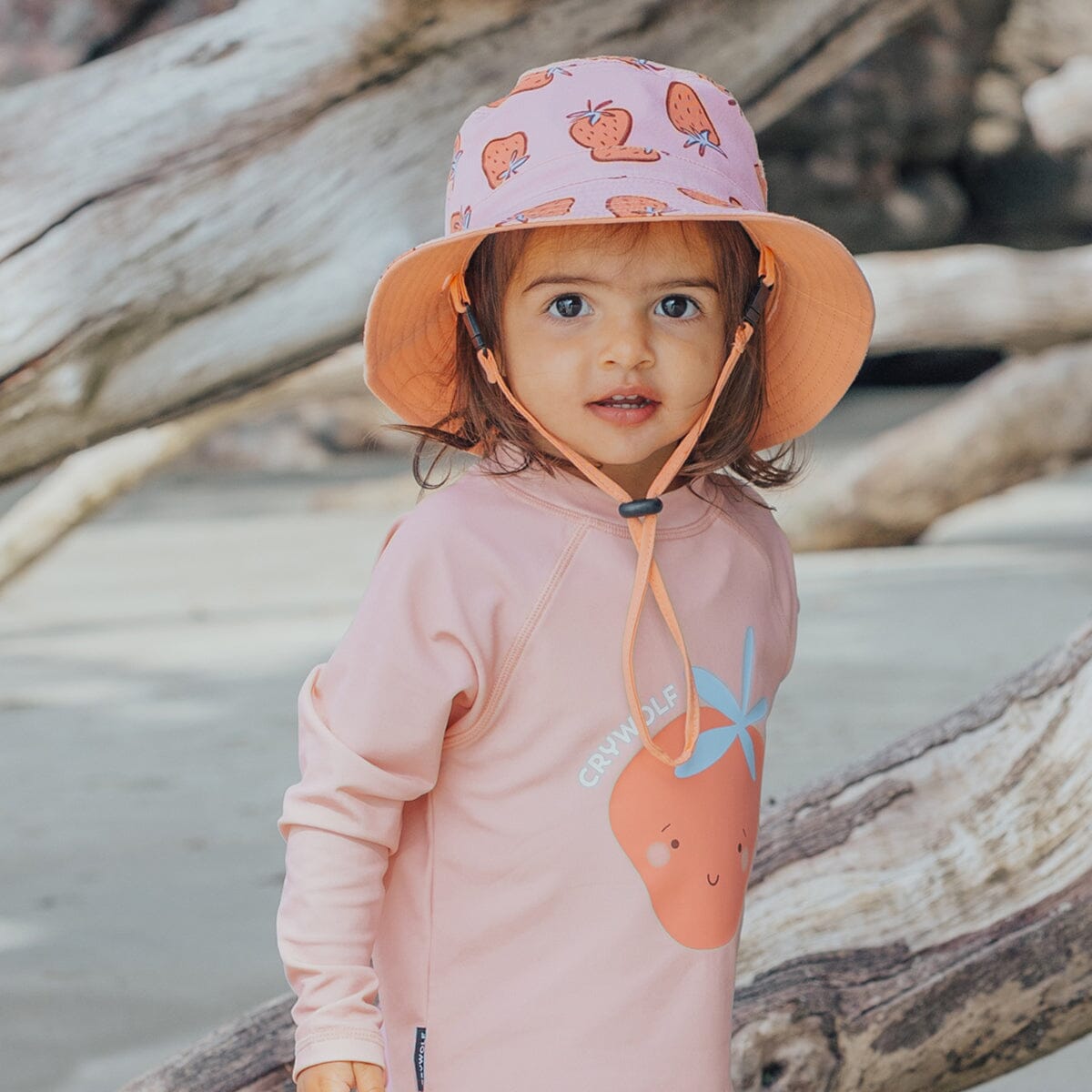 Crywolf - REVERSIBLE BUCKET HAT - Strawberry Splash Girls Crywolf