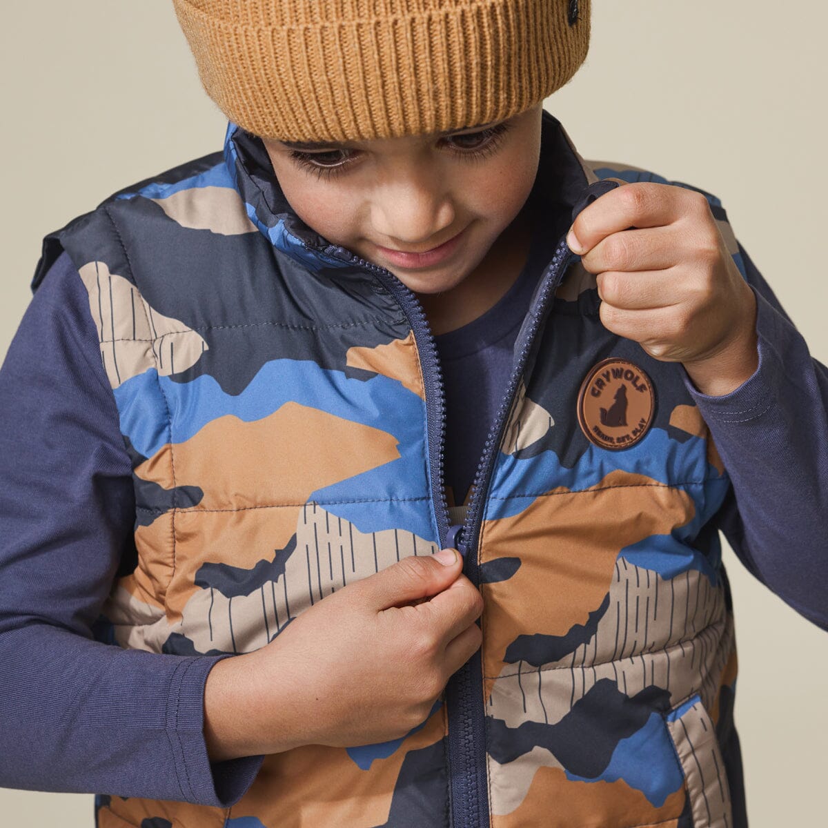 Crywolf | REVERSIBLE VEST - Camo Mountain *** PRE ORDER / DUE EARLY-MID APRIL *** Boys Crywolf