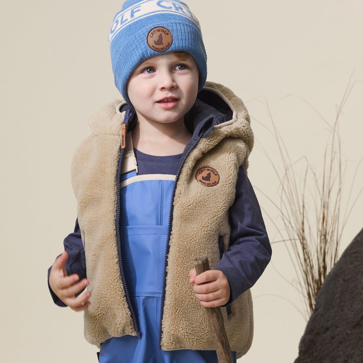 Crywolf | REVERSIBLE YETI VEST - Black/Camel *** PRE ORDER / DUE EARLY-MID APRIL *** Boys Crywolf