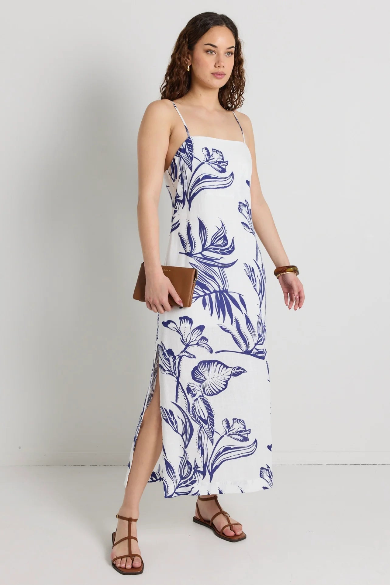 Stories Be Told - Citizen Silhouette Strappy Maxi Dress - White/Navy Womens Stories Be Told