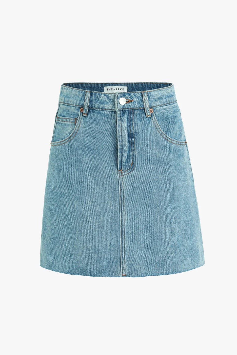 IVY + JACK - Dearest Raw Hem Denim Mini Skirt - Beach Blue Womens IVY + JACK