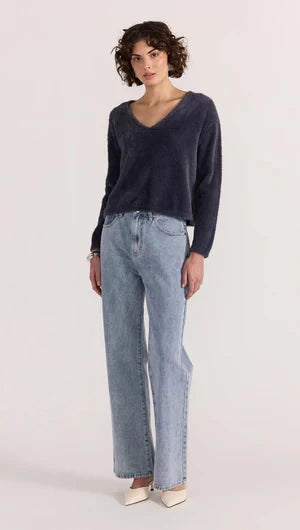 STAPLE THE LABEL - EMBER FLUFFY KNIT JUMPER - SLATE Womens STAPLE THE LABEL