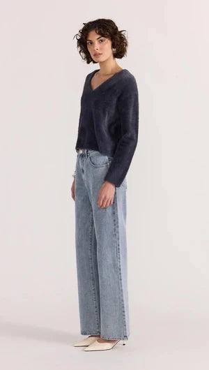 STAPLE THE LABEL - EMBER FLUFFY KNIT JUMPER - SLATE Womens STAPLE THE LABEL